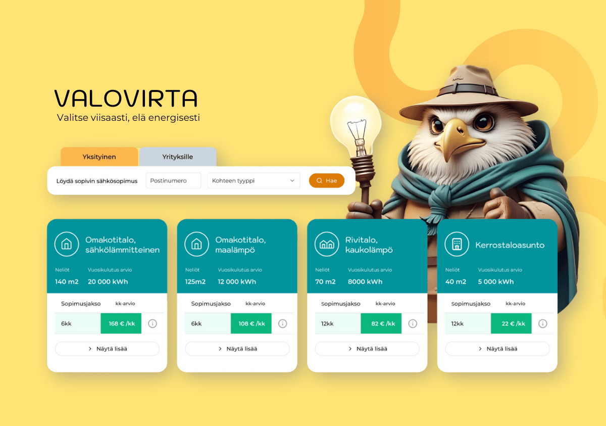 A screenshot from Valovirta consumer user interface.